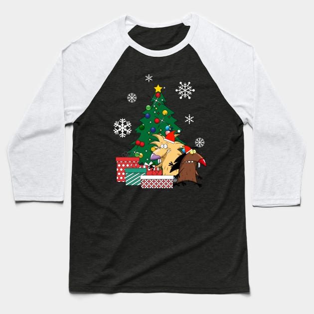 Angry Beavers Around The Christmas Tree Baseball T-Shirt by Nova5